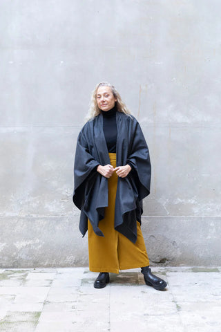 Recycled Wool Midi Cape
