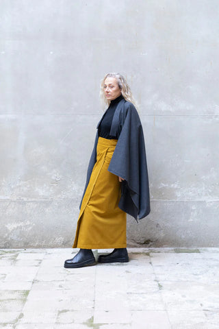 Recycled Wool Midi Cape