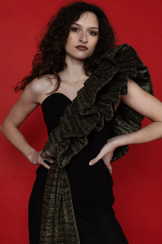 SET TROUSERS AND BUSTIER TOP WITH STRINGS - TROUSERS