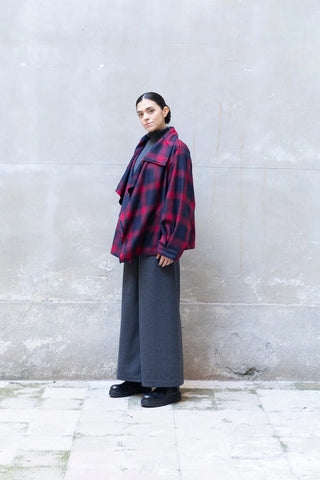 Soft Short Recycled Wool Trench Coat