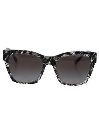 Dolce & Gabbana Black DG4384 Lace Square Acetate Full Rim Sunglasses