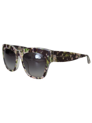 Dolce & Gabbana Black DG4231F Floral Acetate Rectangle Shades Sunglasses