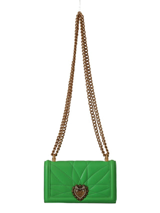 Dolce & Gabbana Green Leather Devotion Cardholder IPHONE 11 PRO Wallet