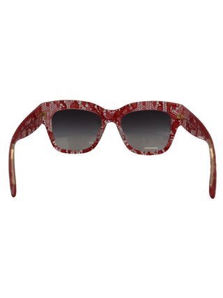 Dolce & Gabbana Red Lace Acetate Rectangle Shades  DG4231F  Sunglasses