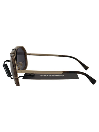 Dolce & Gabbana Brown Camo Metal Matte Mirror Lens DG2167 Sunglasses