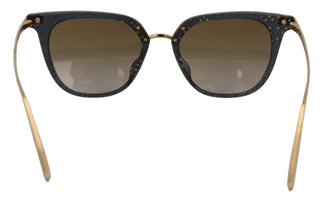 Dolce & Gabbana Black Dotted Acetate Frame Irregular Sunglasses
