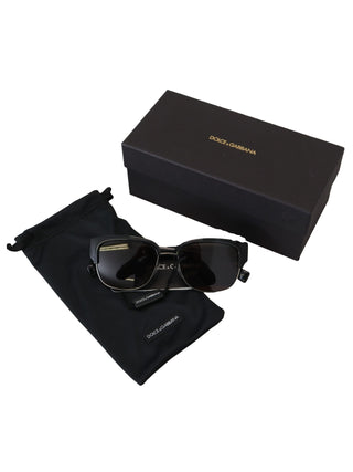 Dolce & Gabbana Black Plastic Square Frame DG6137 Logo Women Sunglasses