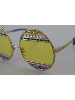 Dolce & Gabbana Gold Oval Metal Crystals Shades DG2209B Sunglasses