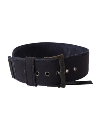 Ermanno Scervino Black Leather Wide Buckle Waist Luxury Belt