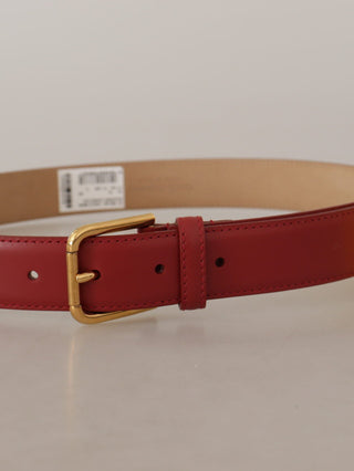 Dolce & Gabbana Red Leather Yellow DEVOTION Heart Bag Buckle Belt