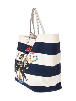 Dolce & Gabbana Blue Canvas #dgfamily Shopping BEATRICE Bag