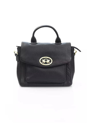 La Martina Black COW Leather Crossbody Bag