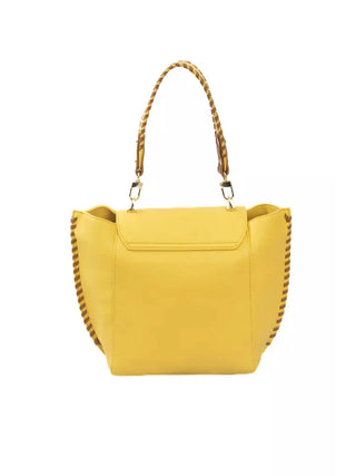 Baldinini Trend Elegant Yellow Shoulder Flap Bag with Golden Accents