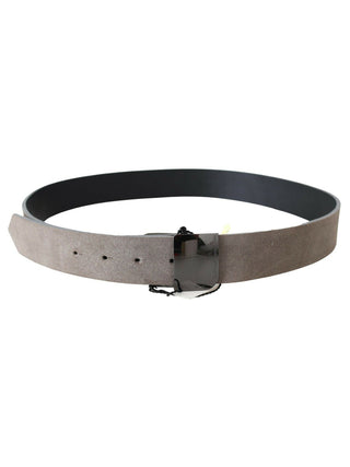 Costume National Brown Leather Square Logo Buckle Belt
