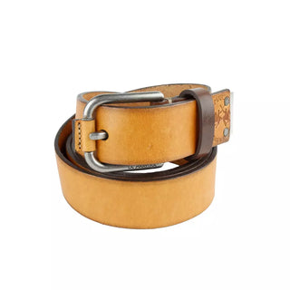 La Martina Elegant Unisex Yellow Leather Belt