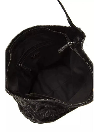 Pompei Donatella Gray Leather Shoulder Bag