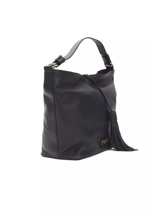 Pompei Donatella Gray Leather Shoulder Bag